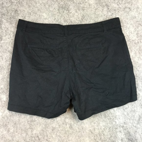 Sonoma Shorts 16 Solid Black Chino Midi Twill Casual Work Uniform Womens Stretch - Picture 11 of 12